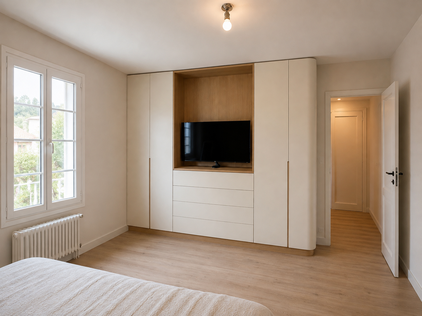 Le même ensemble de chambre une fois fabriqué et posé
